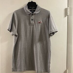 Hollister Men's Polo Shirt in Heather Gray